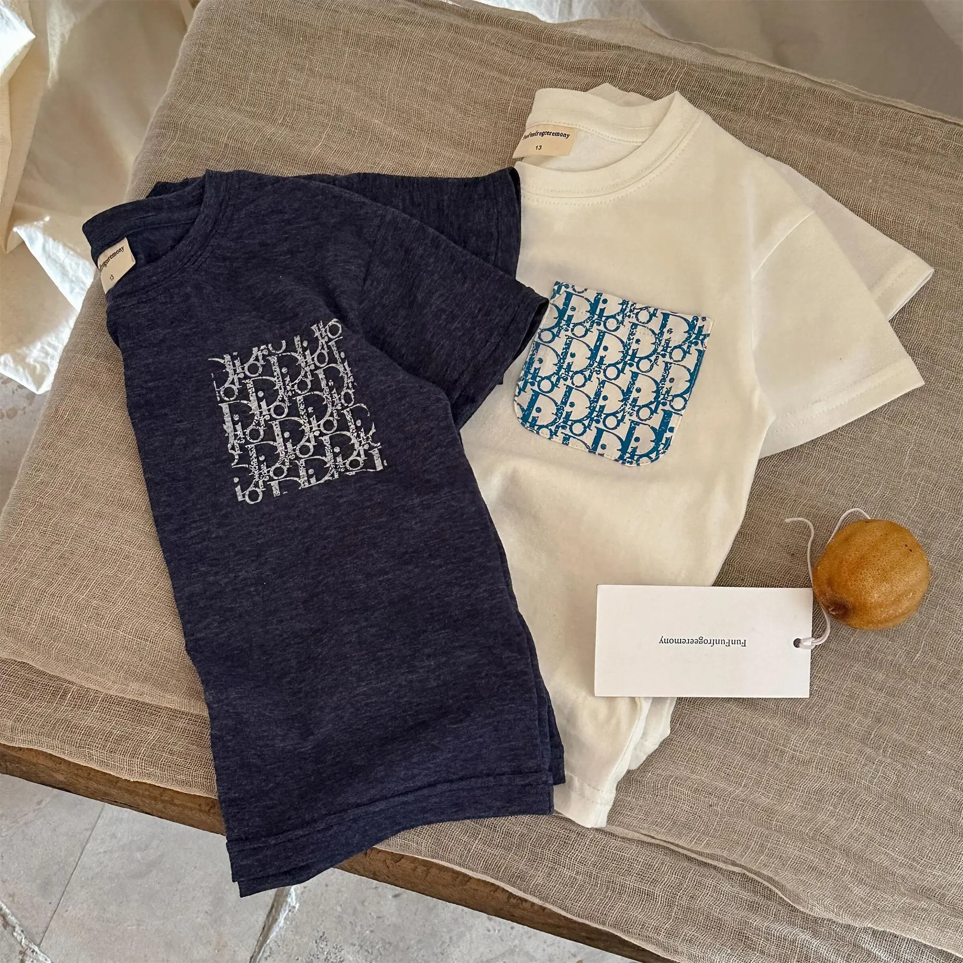 Sweet Boy's Printed T-Shirt Set with Letter Embroidery — feature 14