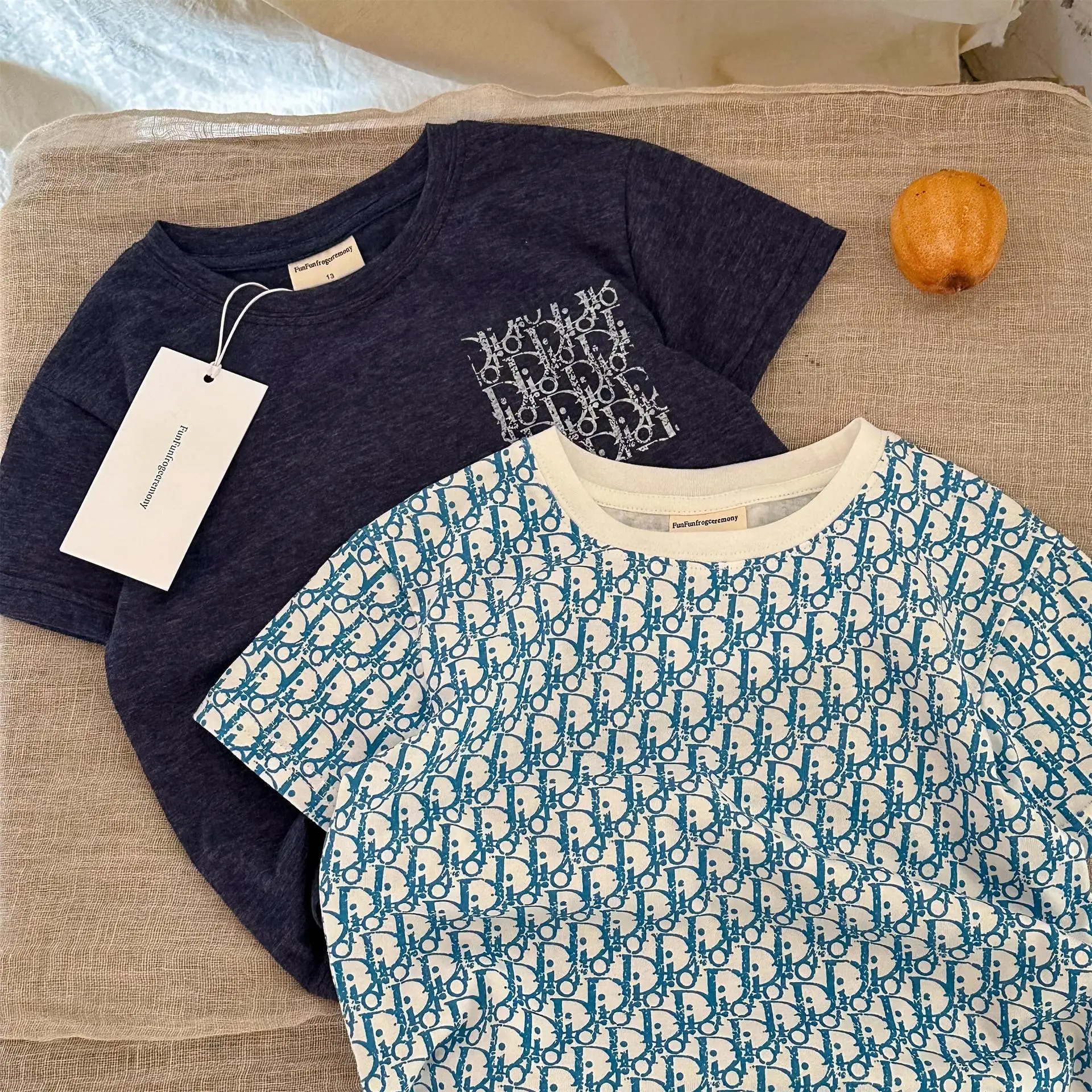 Sweet Boy's Printed T-Shirt Set with Letter Embroidery — feature 15