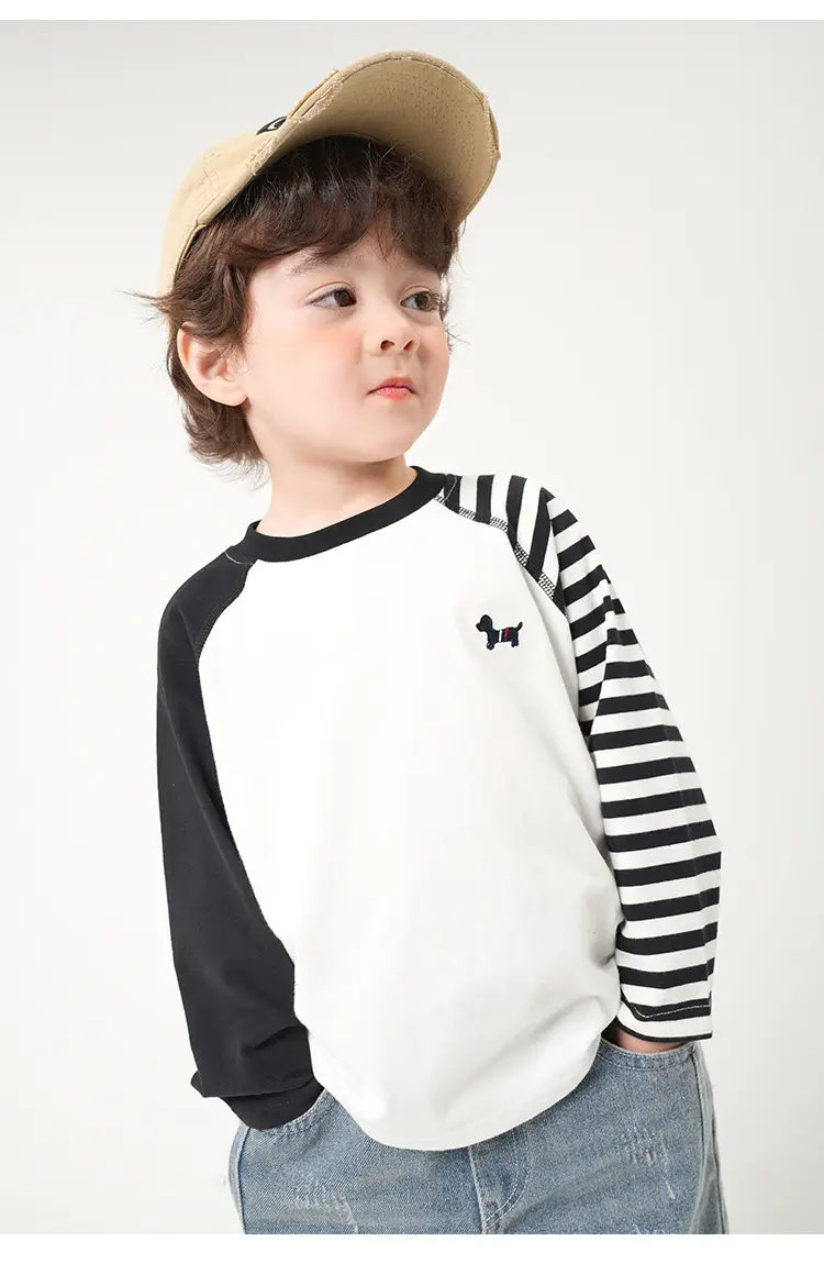 Boys Pure Cotton Long Sleeve T-Shirt White Black 2025 β feature 15