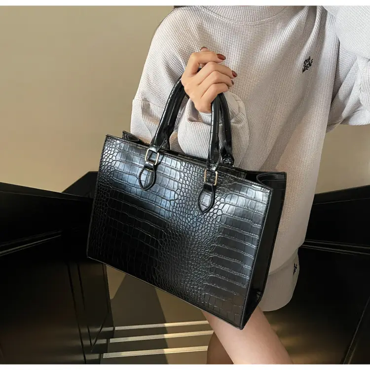 2025 Brown Crocodile Texture Shoulder Bag for Women — feature 16