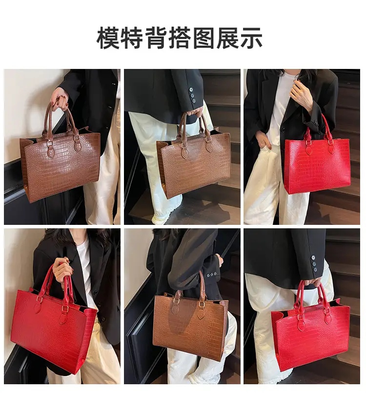 2025 Brown Crocodile Texture Shoulder Bag for Women — feature 6