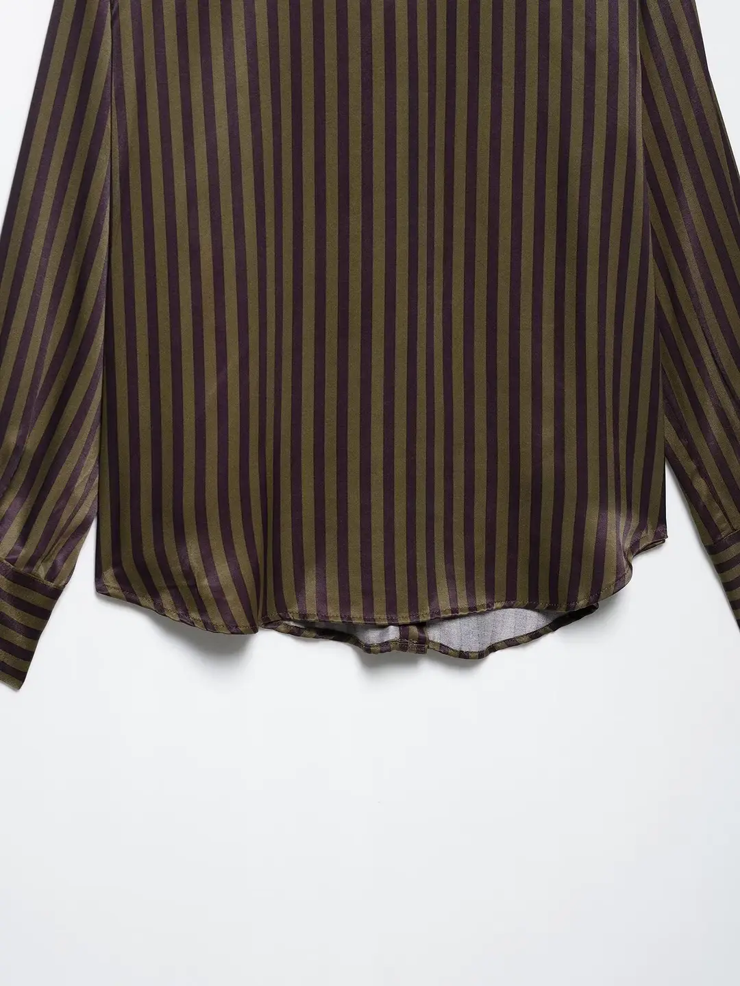 Europe and the United States foreign trade wholesale 2025 summer new women's striped silk satin texture shirt pants suit women — feature 13