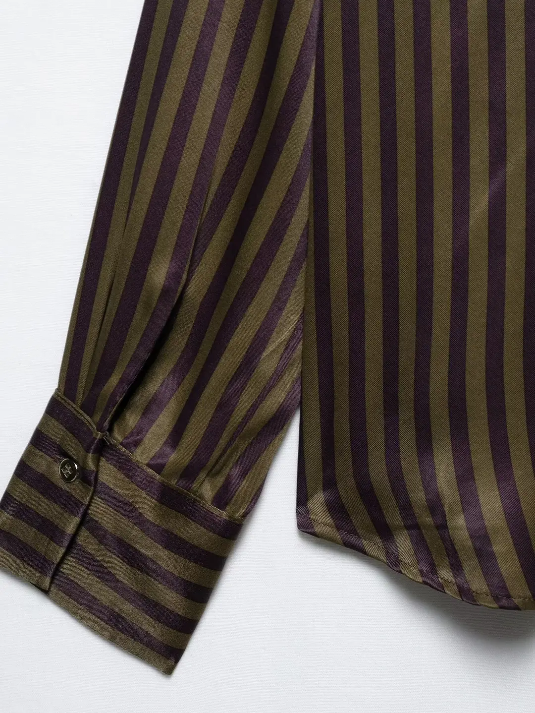 Europe and the United States foreign trade wholesale 2025 summer new women's striped silk satin texture shirt pants suit women — feature 14