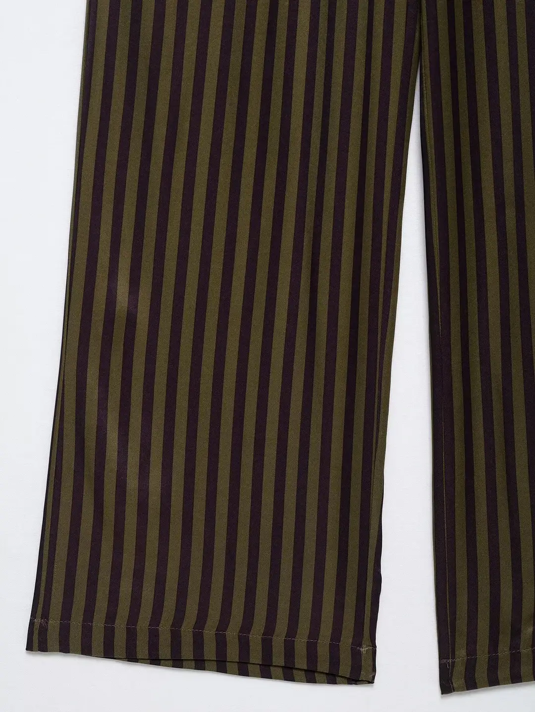Europe and the United States foreign trade wholesale 2025 summer new women's striped silk satin texture shirt pants suit women — feature 19