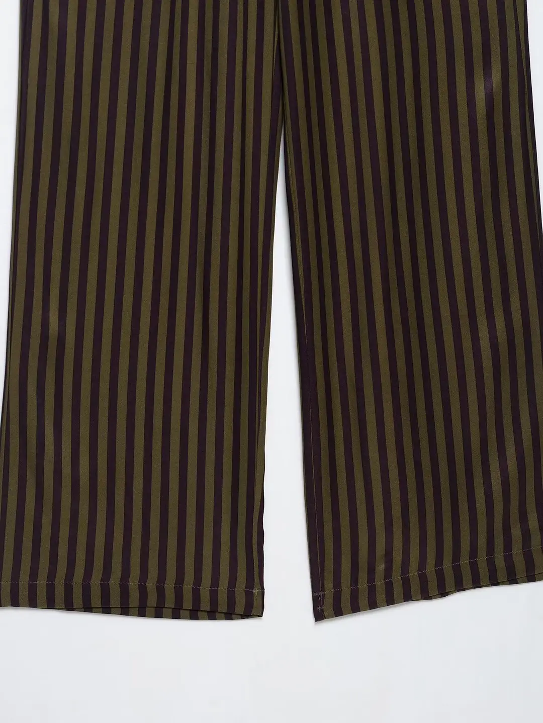 Europe and the United States foreign trade wholesale 2025 summer new women's striped silk satin texture shirt pants suit women — feature 20