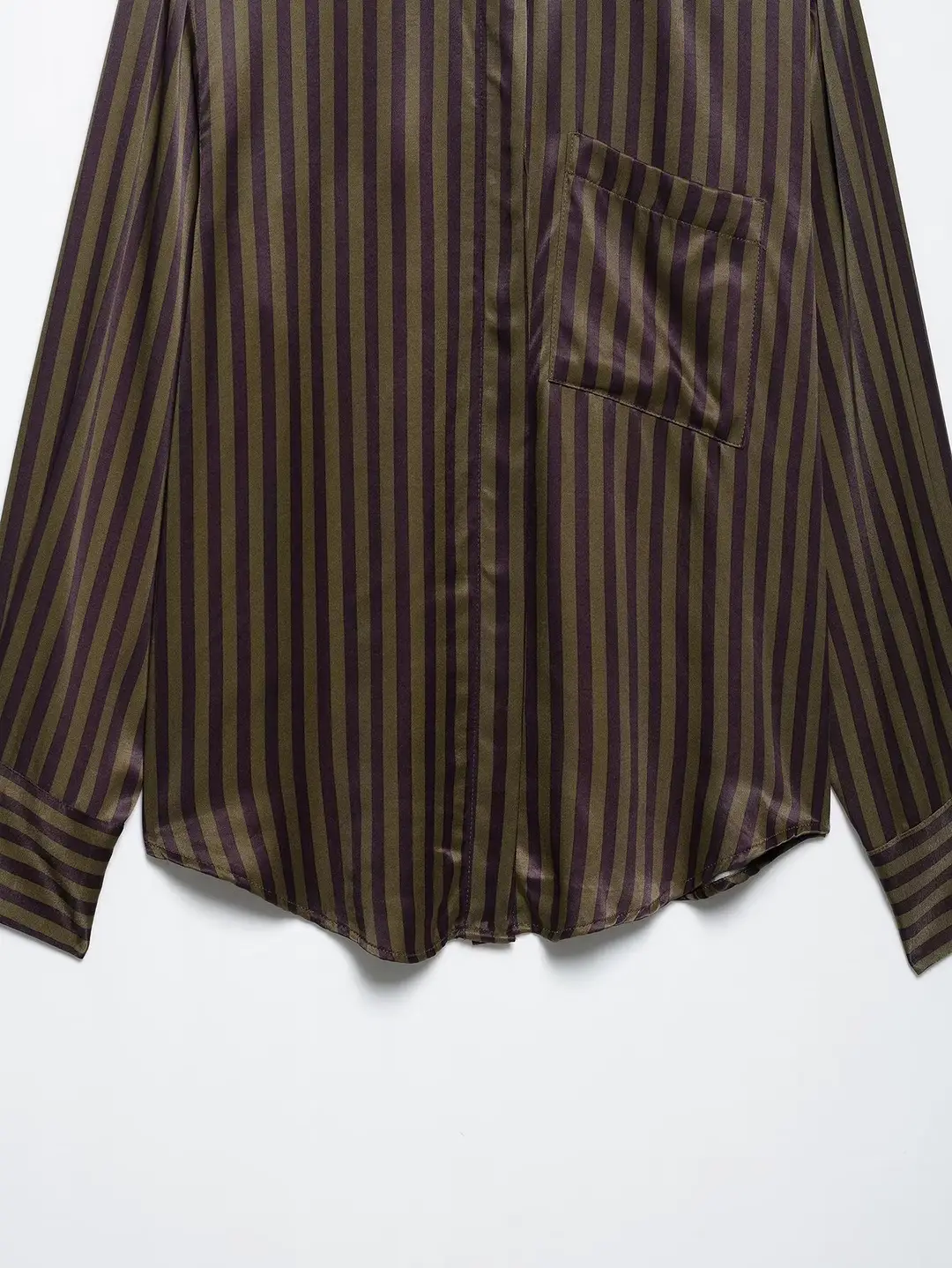 Europe and the United States foreign trade wholesale 2025 summer new women's striped silk satin texture shirt pants suit women — feature 9