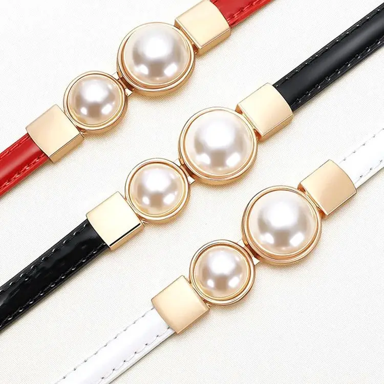 Women's Pearl Buckle Belt for Women's Suit Waist - Image 6