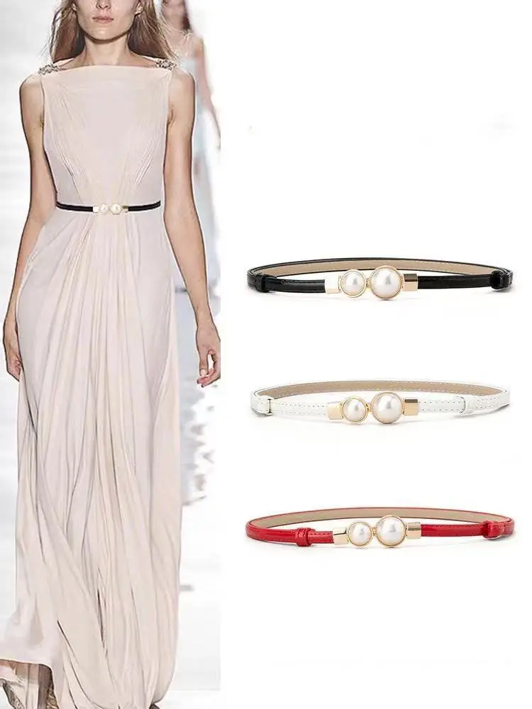 Women's Pearl Buckle Belt for Women's Suit Waist — feature 11