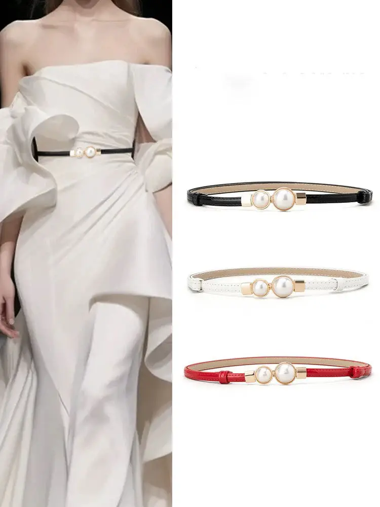 Women's Pearl Buckle Belt for Women's Suit Waist — feature 4