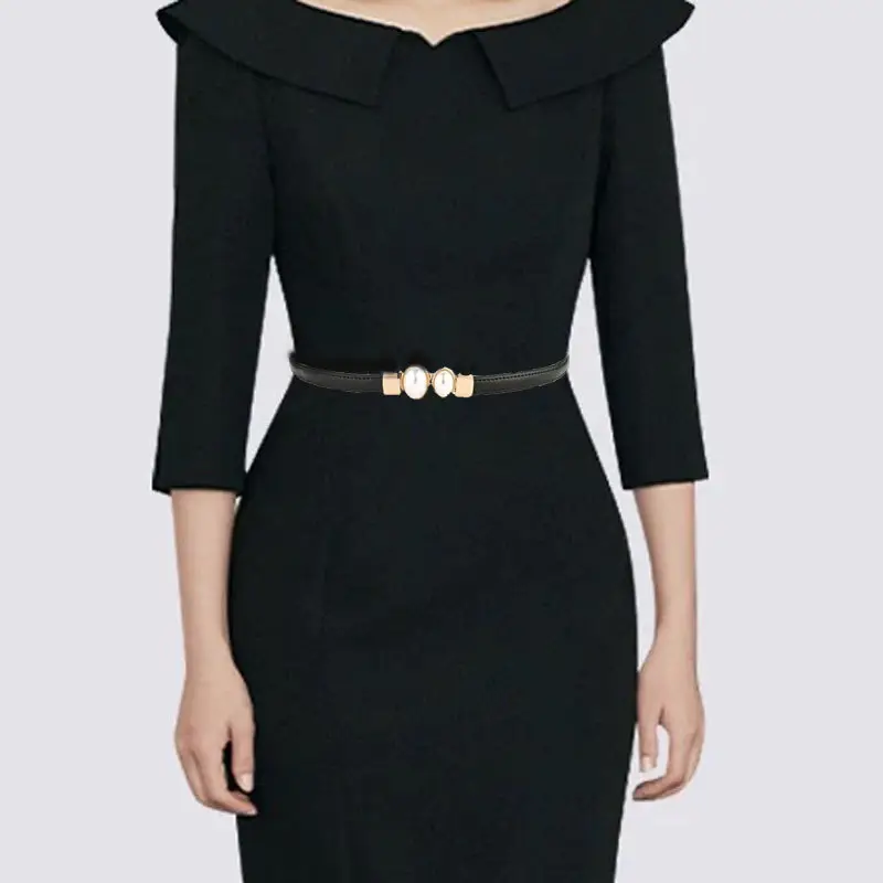 Women's Pearl Buckle Belt for Women's Suit Waist — feature 5