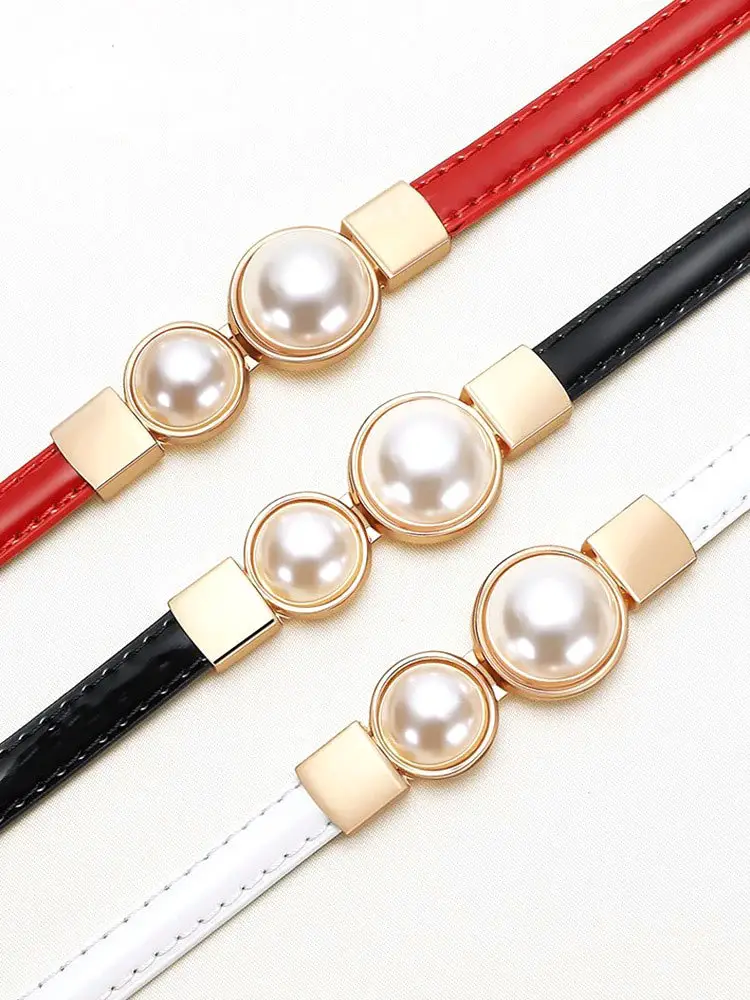 Women's Pearl Buckle Belt for Women's Suit Waist — feature 6
