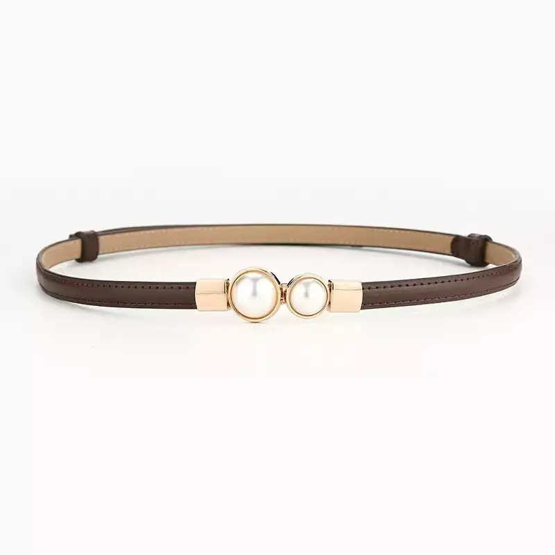 Women's Pearl Buckle Belt for Women's Suit Waist - Image 3