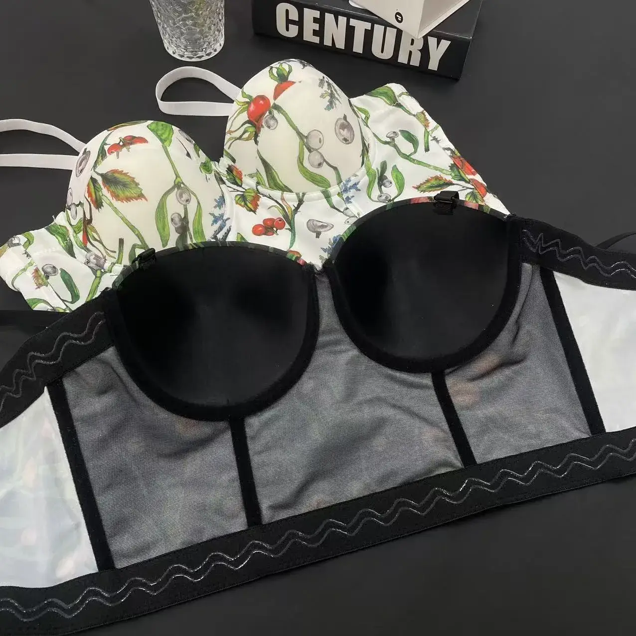 Cross-Border Printed Fishbone Bra Large Women — feature 3