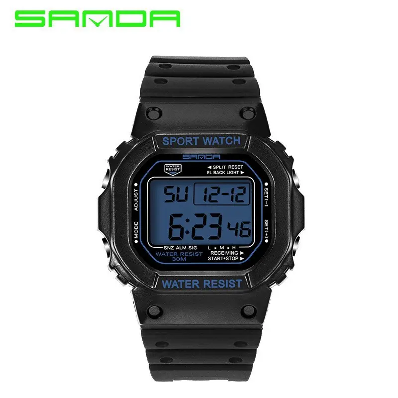 Sanda Digital Sports Watch Light Green Waterproof - Image 11