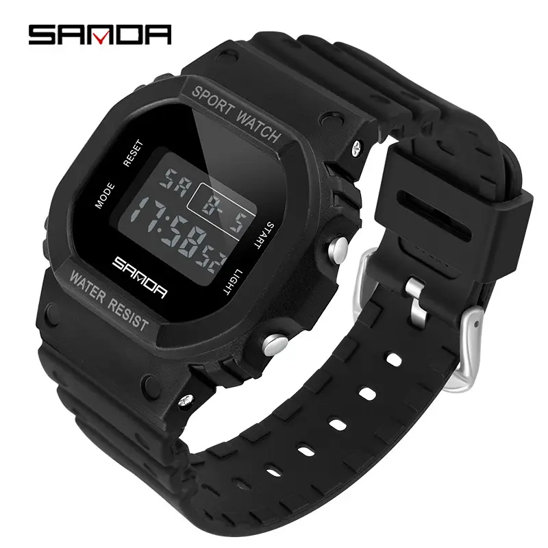 Sanda Digital Sports Watch Light Green Waterproof - Image 5