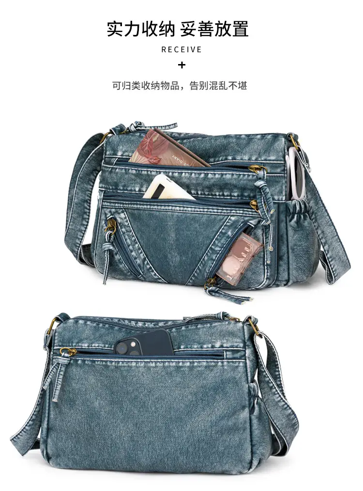 Women's Denim Crossbody Bag with Adjustable Strap — feature 10