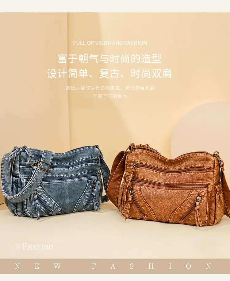 Women's Denim Crossbody Bag with Adjustable Strap — feature 3