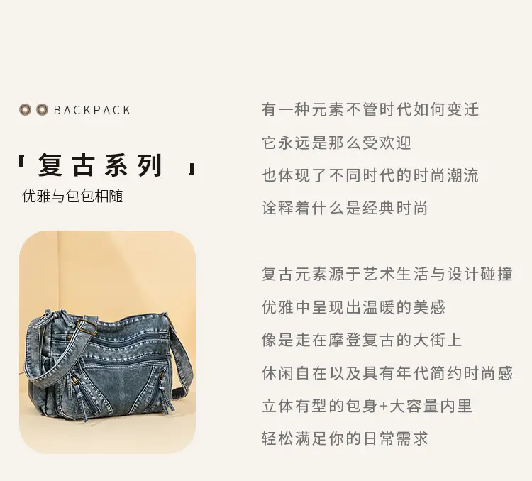 Women's Denim Crossbody Bag with Adjustable Strap — feature 4