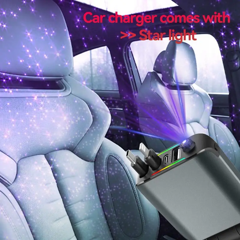 Cross-border E1 Purple Lamp Car Charger 120W Fast Charging - Image 4