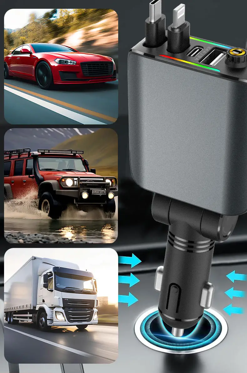 Cross-border E1 Purple Lamp Car Charger 120W Fast Charging — feature 14