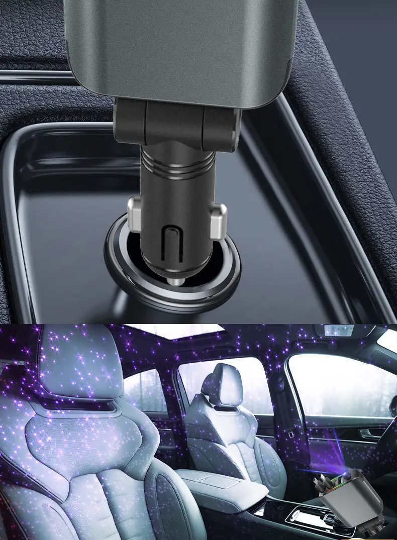 Cross-border E1 Purple Lamp Car Charger 120W Fast Charging — feature 2