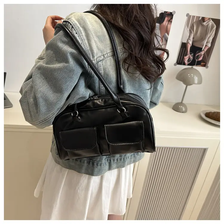 Western Style Shoulder Bag Orange Double Pocket 2025 — feature 17