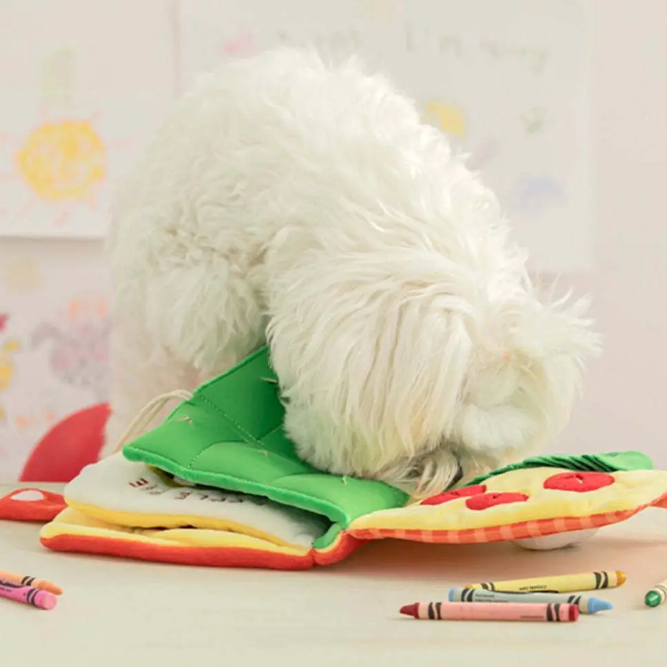 Ins South Korea Dog Toy Book Pet Toy Leak Food Smell Sound Cloth Book Dog Hidden Food Book — feature 1