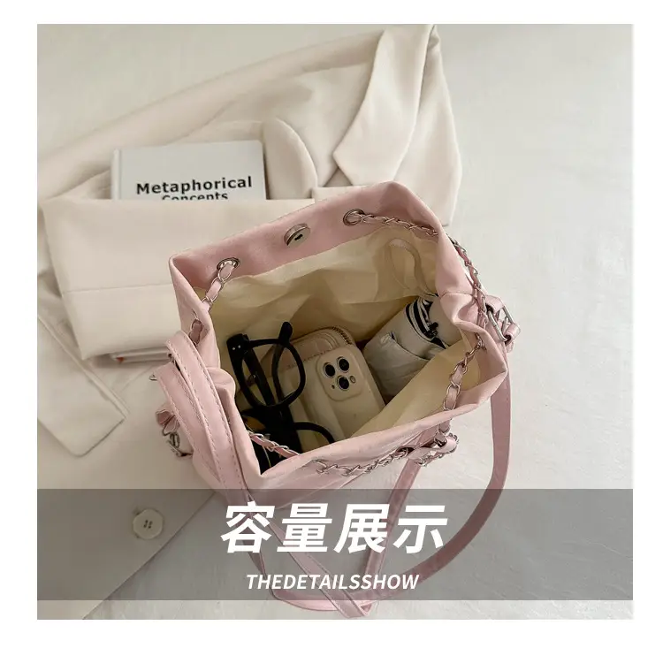Pink Chain Zip Shoulder Bag for Women 2024 — feature 3