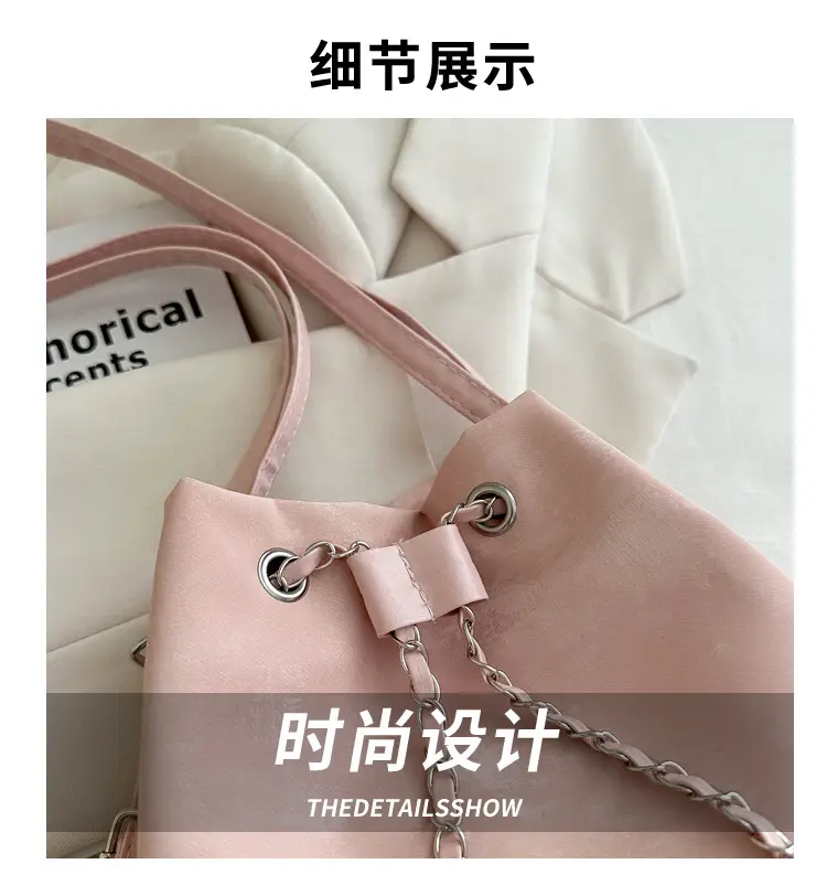 Pink Chain Zip Shoulder Bag for Women 2024 — feature 5