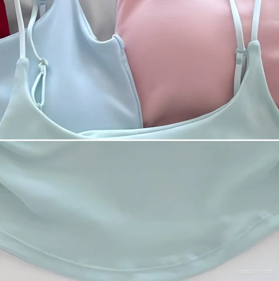 Dopamine Fresh Small Camisole Women's Top with Chest Pad Pleated Outer Wear Inner Slim-fit Base Pure Desire Girl Top — feature 9