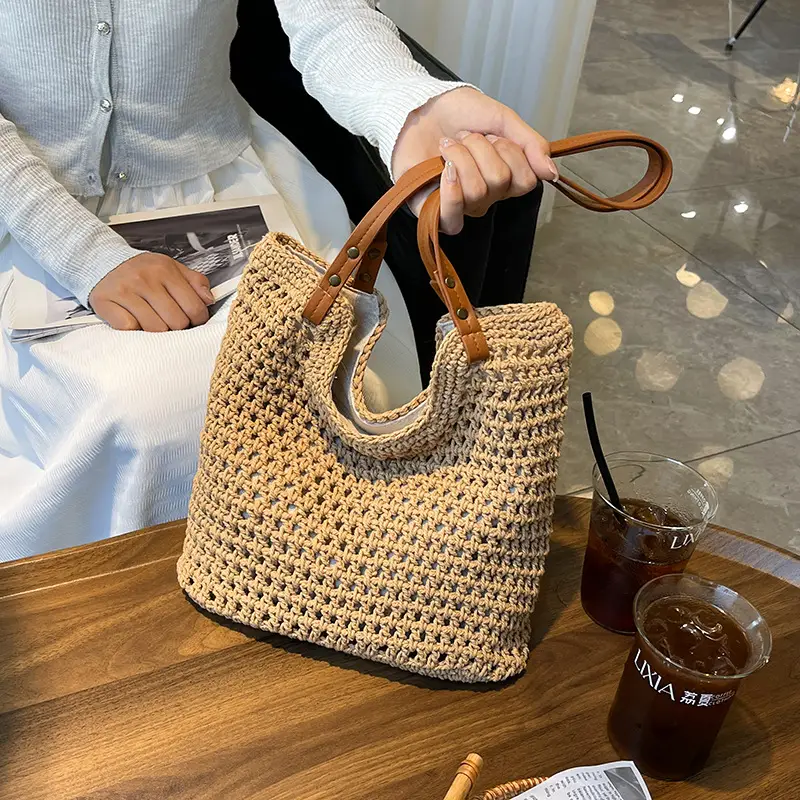 Women's Straw Woven Shoulder Bag Lazy Style Handheld - Image 3