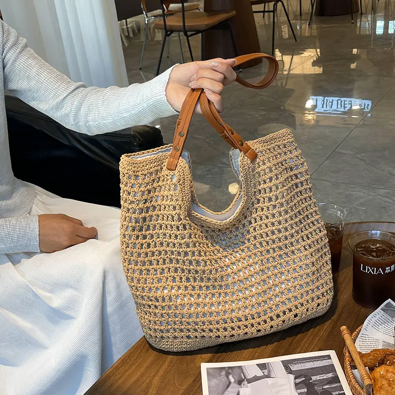 Women's Straw Woven Shoulder Bag Lazy Style Handheld - Image 5