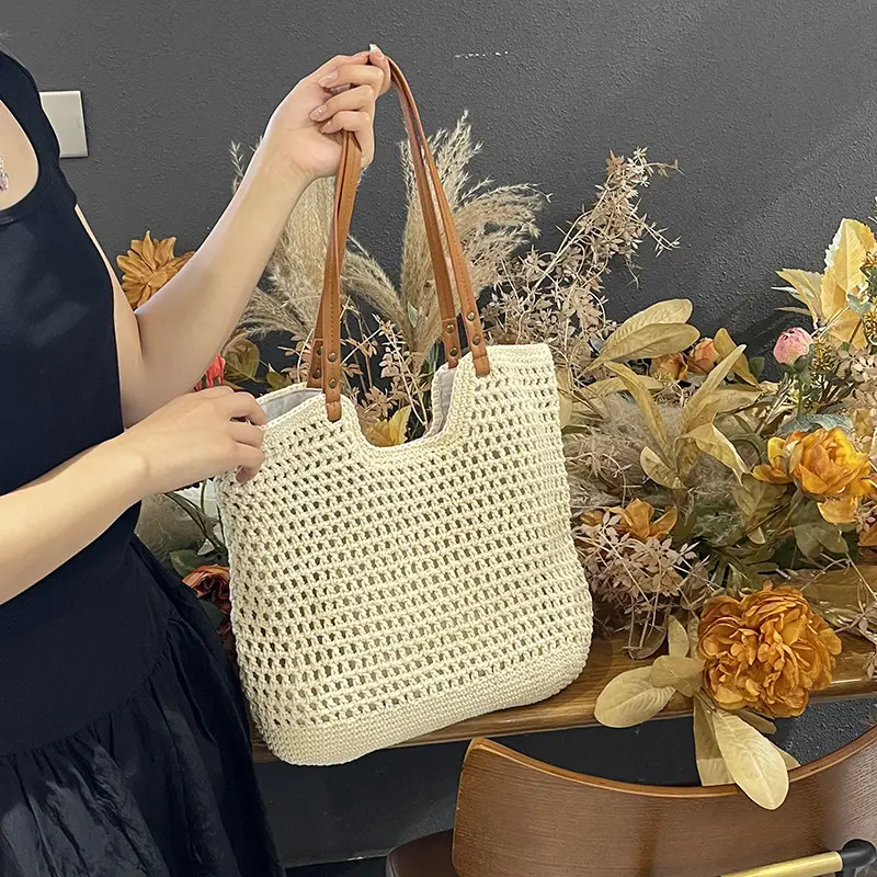 Women's Straw Woven Shoulder Bag Lazy Style Handheld - Image 6
