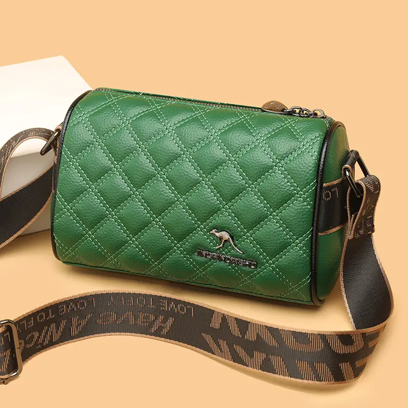 Lingge Double Bread Embroidery Shoulder Bag Black - Image 5