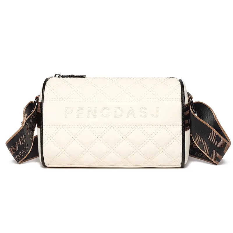 Lingge Double Bread Embroidery Shoulder Bag Black - Image 2
