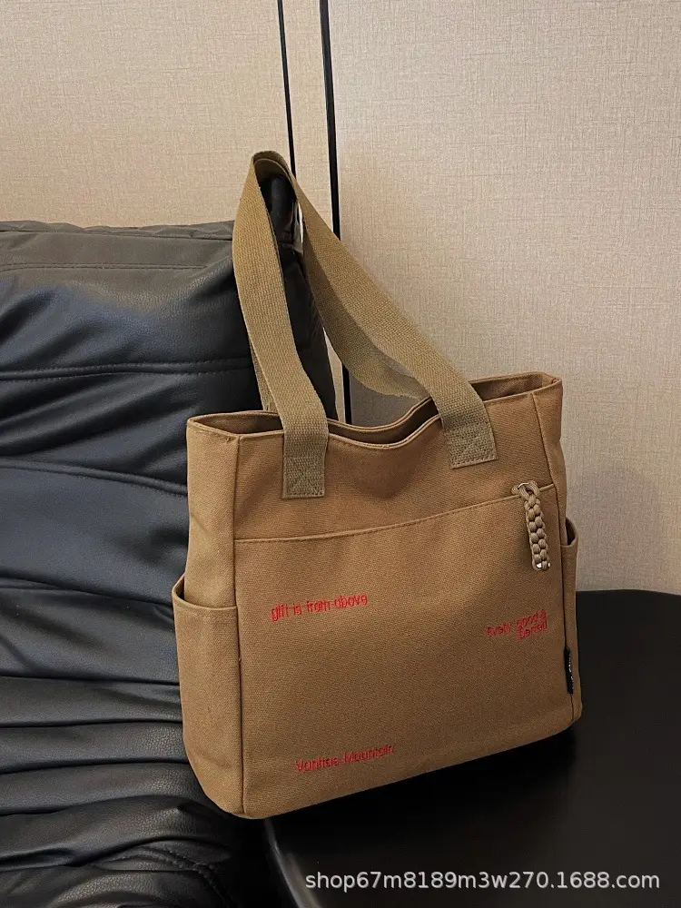 Women Canvas Shoulder Bag Large Capacity 2025 Spring Summer - Image 8