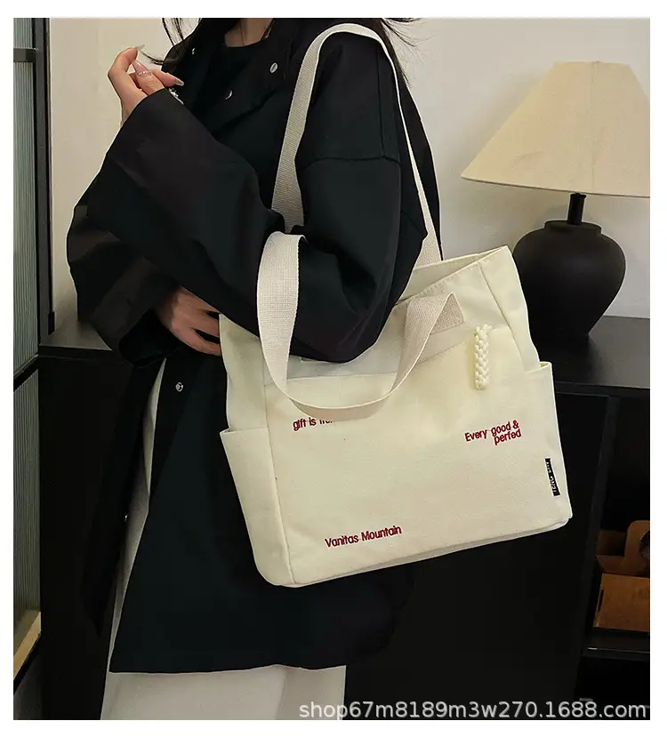 Women Canvas Shoulder Bag Large Capacity 2025 Spring Summer — feature 30