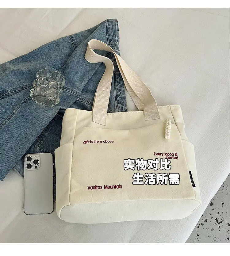 Women Canvas Shoulder Bag Large Capacity 2025 Spring Summer — feature 31