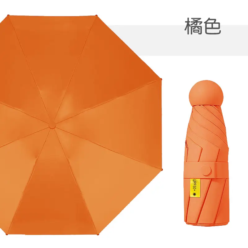 Mini Sunshade Umbrella 50% Fold Black Glue
