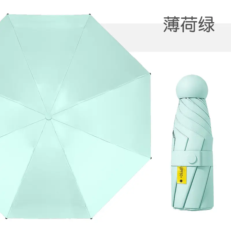 Mini Sunshade Umbrella 50% Fold Black Glue