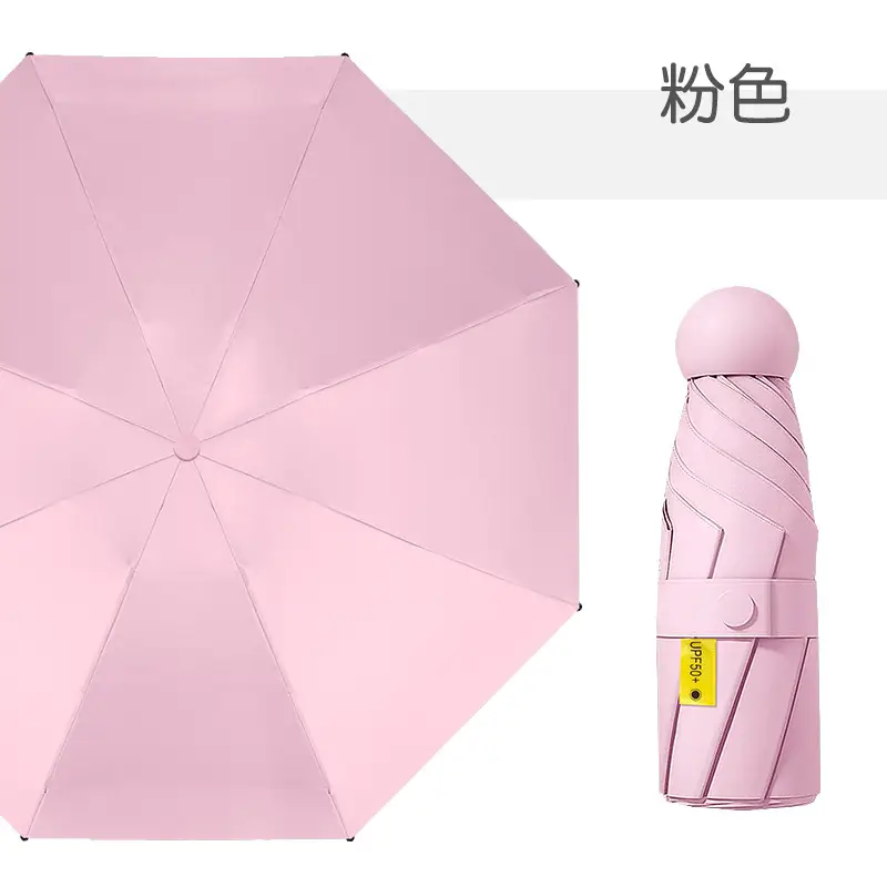 Mini Sunshade Umbrella 50% Fold Black Glue