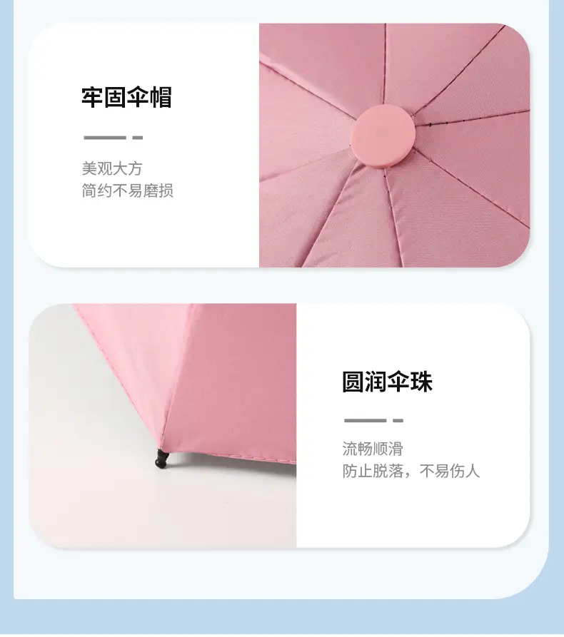 Mini Sunshade Umbrella 50% Fold Black Glue — feature 12