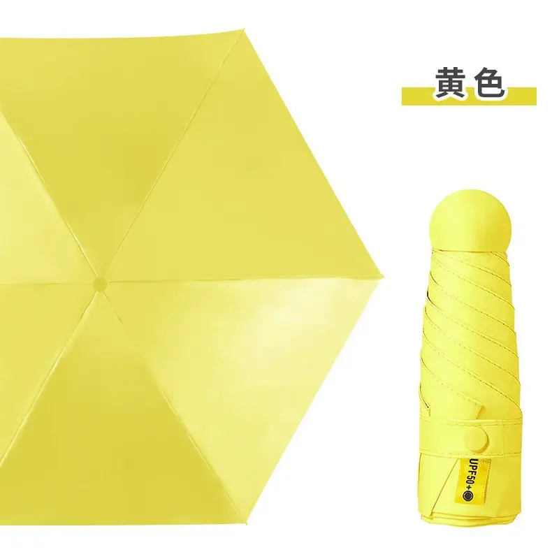 Mini Sunshade Umbrella 50% Fold Black Glue
