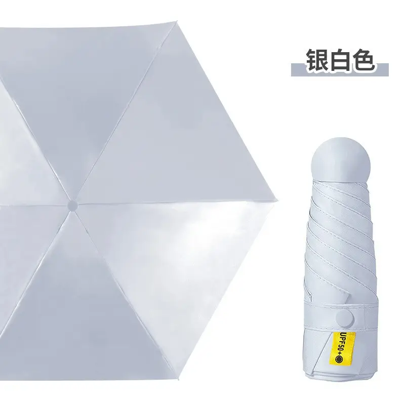 Mini Sunshade Umbrella 50% Fold Black Glue