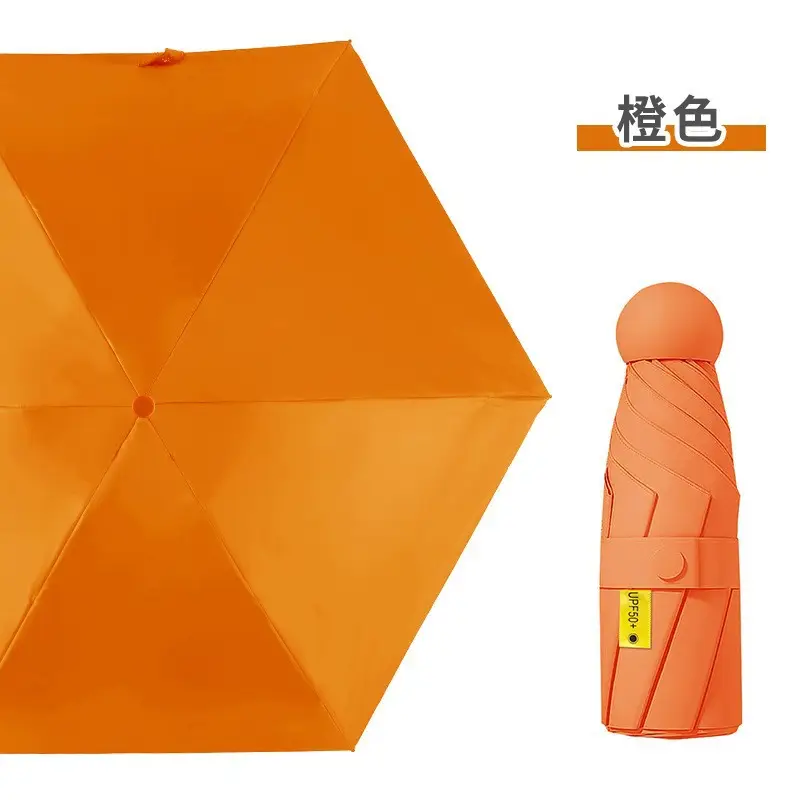 Mini Sunshade Umbrella 50% Fold Black Glue