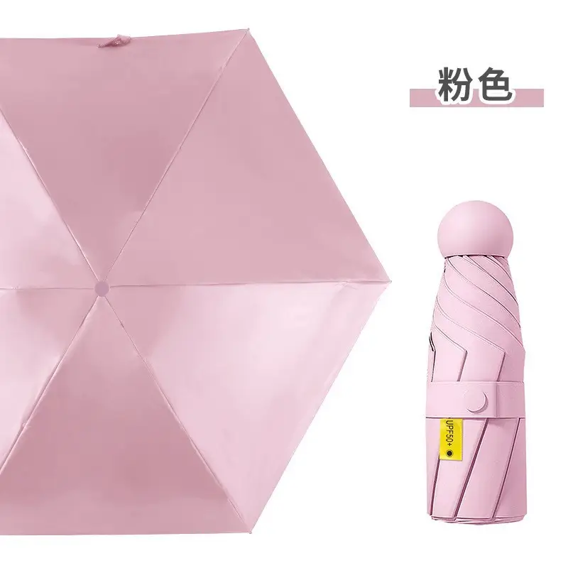 Mini Sunshade Umbrella 50% Fold Black Glue
