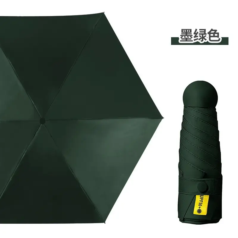 Mini Sunshade Umbrella 50% Fold Black Glue