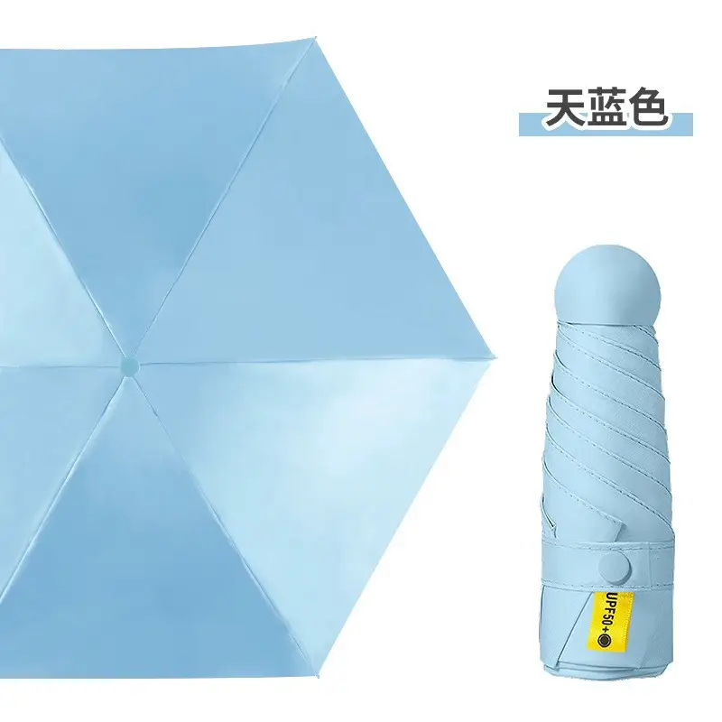 Mini Sunshade Umbrella 50% Fold Black Glue