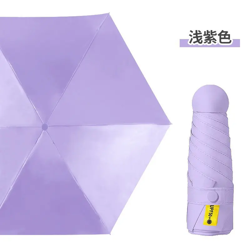Mini Sunshade Umbrella 50% Fold Black Glue