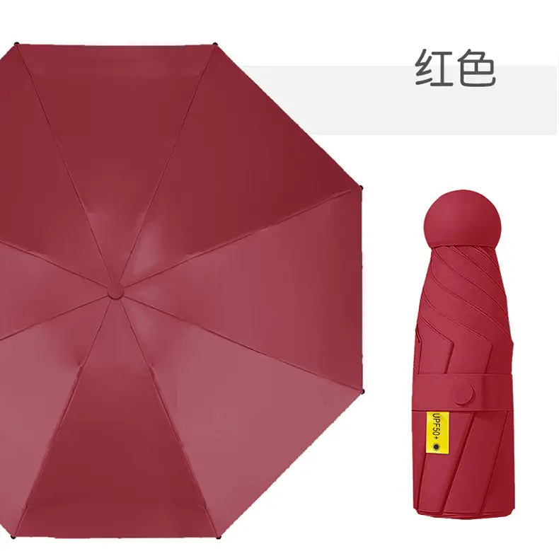 Mini Sunshade Umbrella 50% Fold Black Glue